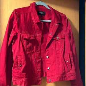 Liverpool Los Angeles Women's Red Denim Jacket large